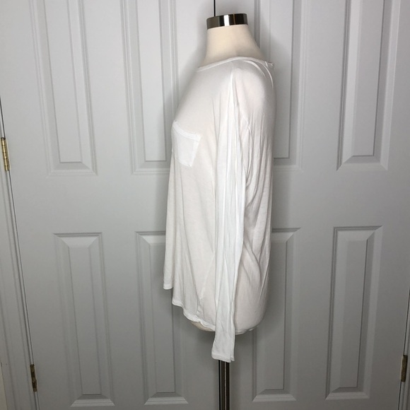 T by Alexander Wang Long Sleeve Pocket T-Shirt White L - Picture 6 of 9